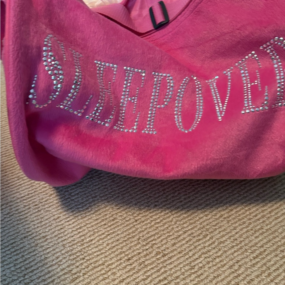Sparkly Pink Rhinestone Embellished Sleepover Bag